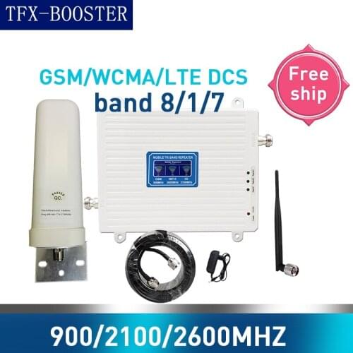 TFX-BOOSTER Tri-Band Mobile Cellular Amplifier gsm repeater 2G 3G 4G Mobile Network Booster GSM UMTS LTE 900/2100/2600mhz