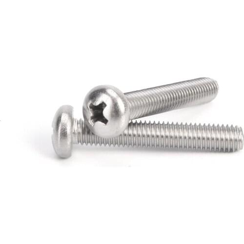 Cross recessed Pan Head Screw Phillips Metric Thread Machine Round Head Bolt 304Stainless Steel M4 M5 M6 M8