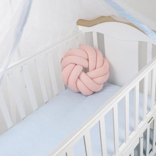 Ins explosion knotted cushion DIY hand-woven two-strand round cushion baby cot newborn baby baby crib bumper protector