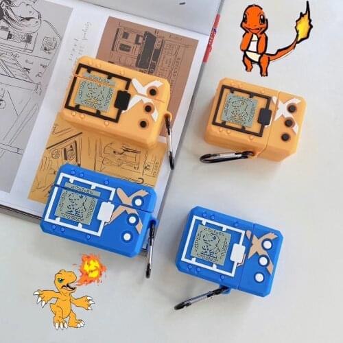 Anime Digivice Digital monsters Agumon Wireless bluetooth headset Case for Apple Airpods 1 2 3 Pro headphone evolution Cover