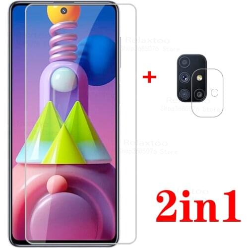 2-in-1 camera glass for samsung galaxy m51 m31s protective glass on sansung samsumg m51 m 51 51m light 6.67" phone screen film