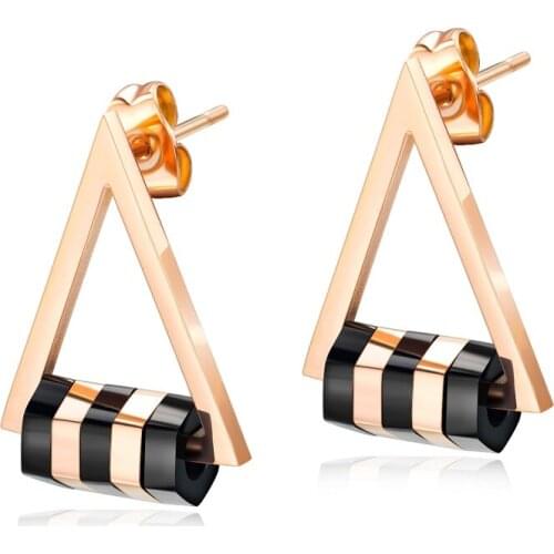 Fashion Geometry Triangle Stud Earrings Simple Stainless Steel Jewelry Woman Birthday Gift Drop Shipping