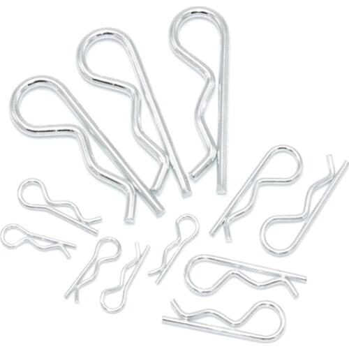 10-50pcs Carbon Steel Anti-rust Hair Pin Hitch Retaining R Clip Cotter Spring Pin M1 M1.2 M1.5 M1.8 M2 M2.5 M3