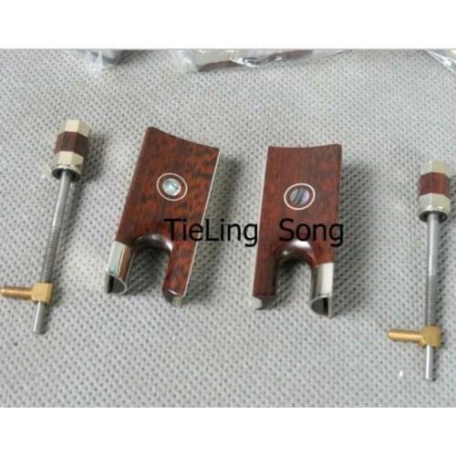 10 Pcs brand new snake wood 4/4 violin bow frog bow parts with screws copper part free shipping