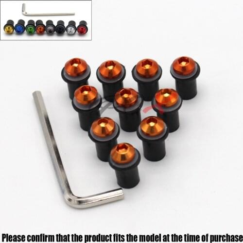 10Ps For YAMAHA YZF R1 R3 R6 R15 R25 FZ6 MT-07 MT 07 FZ-07 Motorcycle Accessories Windshield Bolts Screw Nut Fastener Kit 5mm