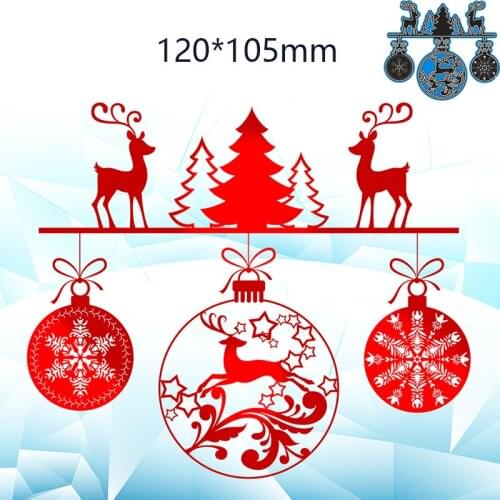 120*105mm Christmas tree and deer New Arrival Frame Cutting Dies Stencil DIY Scrapbooking Photo Album Embossing Decor Paper Card