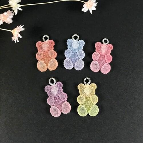 20pcs 17*11mm Multicolor Flatback Epoxy Resin gummy Bear Candy For Necklace Keychain Pendant DIY Making Accessories