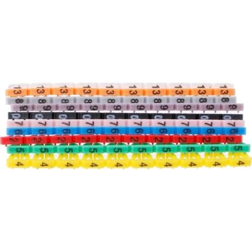 2020 New 100Pcs/Set Colorful Numeric Cable Label Mark For RJ45 RJ11 RJ12 Network Cable