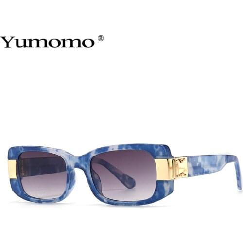 2021 Fashion Rectangle Sunglasses Women Retro Sun Glasses Men Blue Leopard Small Frame Glasses Square Vintage Eyewear UV400
