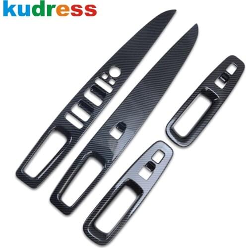 For Hyundai Elantra 2021 2022 Carbon Fiber Car Interior Window Lift Switch Cover Trim Door Armrest Panel Frame Trims Accessories