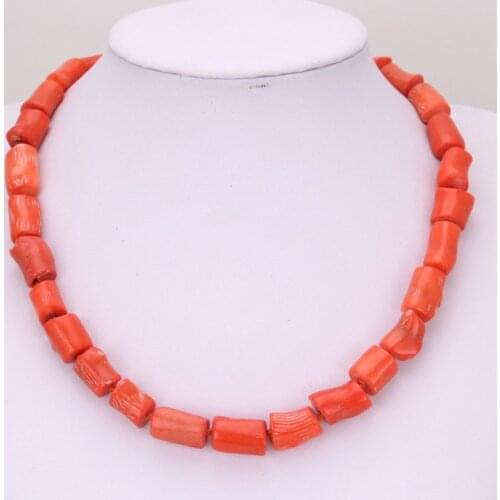 4ujewelry 9-11 mm 18 Inches Nigerian Wedding Jewelry Orange Nature Coral Beads Jewelry Necklace