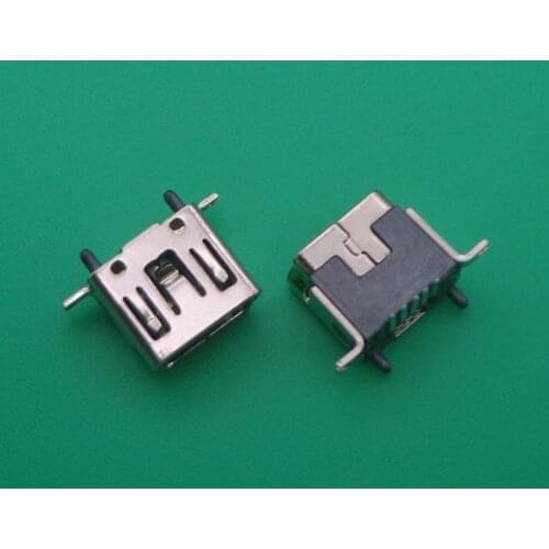 5PCS Mini USB Type B Female 5 Pin DIP Vertical Leg PCB 180 degree Socket Connector V3 Micro USB Short paragraph