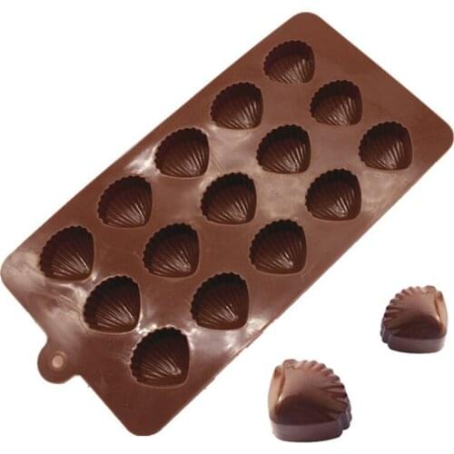 ANGRLY 15 Holes Shell Shape Chocolate Mold Silicone Fondant Cake Mold Ice Cube Maker Mould DIY Cake Decoration Tool Cake Candy