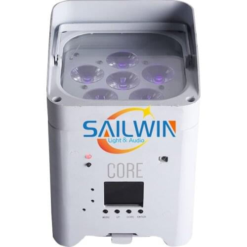 WHITE CASE 6X18W RGABW UV Smart Mobile APP Battery Operated Wireless LED Par Light LED UPLIGHT Par Projector DJ LIGHTING