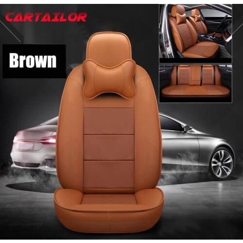 CARTAILOR Black Car Seat Cover Genuine Leather Custom Fit for Audi Q3 Seat Covers Cars Interior Accessories Auto Seats Supports