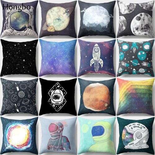 Hongbo 1 Pcs Astronaut Star Geometric Pillow Case Sofa Cushion Cover Square Decorative Christmas Decorations