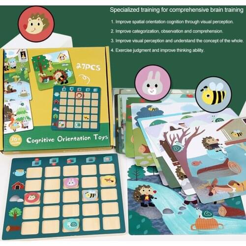 Find Location Puzzle Game Preschool Early Educational Wooden Toys Kids Logical Thinking Training Parent-Child Interaction Gifts