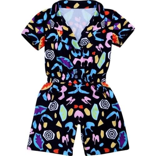 Stranger Things Season 3 Eleven Girls Cosplay Printing Romper Suit Short Sleeve Bodysuit Halloween Party Costume for Children