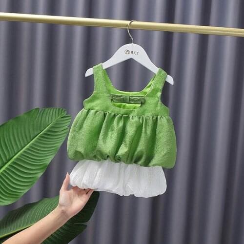 Summer New Kids Girls Korean Style Vest +Pants