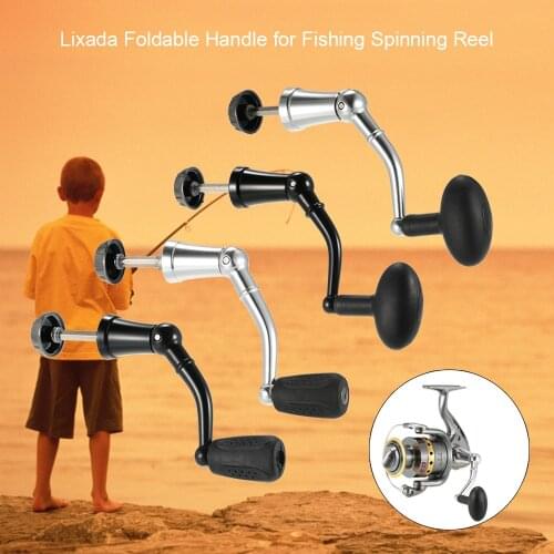 Lixada Aluminum Alloy Fishing Handle Non Slip Grip Rotary Knob Foldable Power Handle For Fishing Spinning Reel Replacement