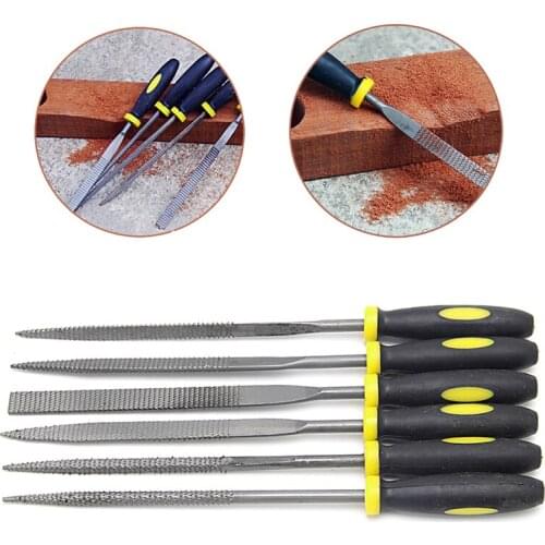 6Pcs/Set 140mm Mini Metal Filing Rasp Needle File Wood Tools Hand Woodworking