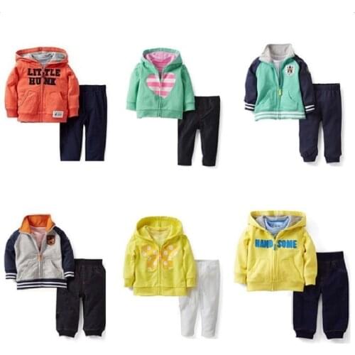 Hooyi Fashion Baby Boys Clothes Sets Children Sport Suit 2-Pieces Clothing Hoodies Coat + Pant Jacket Girl Outfits Tracksuit Top