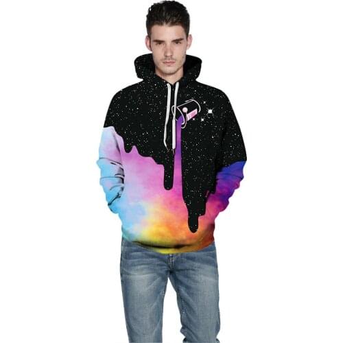 Men Hooded Pullover Sweatshirt Autumn/Winter New 3D Colorful Print Hoodies Jacket Couple Casual Sweatershirt top