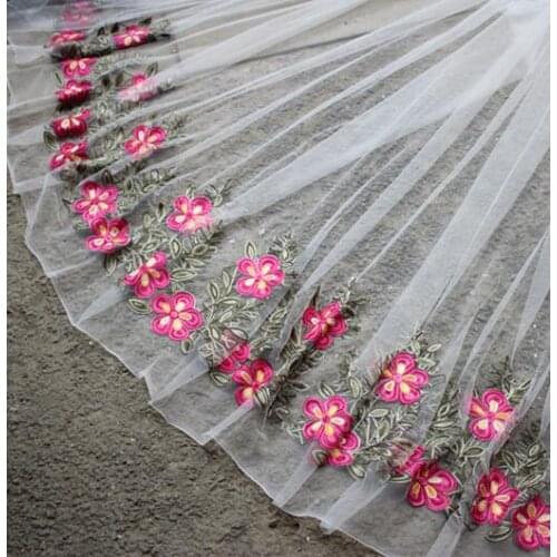 2 Meters 2018 Latest African Swiss Lace Fabric Roseo Color Luxury Embroidered Lace Mesh Material Free Shipping