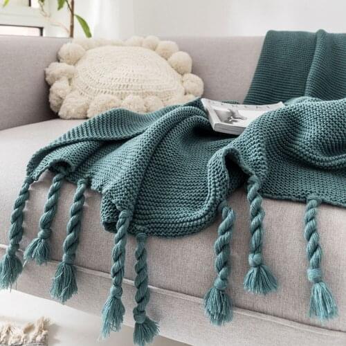 Nordic Style Sofa Blanket Cover Blanket Office Siesta Shawl Blanket Knitted Wool Blanket Leisure Air Conditioning Blanket