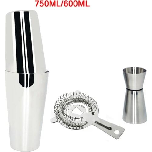 550/750ml Stainless Steel Shaker Cup With 15/30ml Measuring Cup Cocktail Shaker Set Cocktail Kit Bar Tools