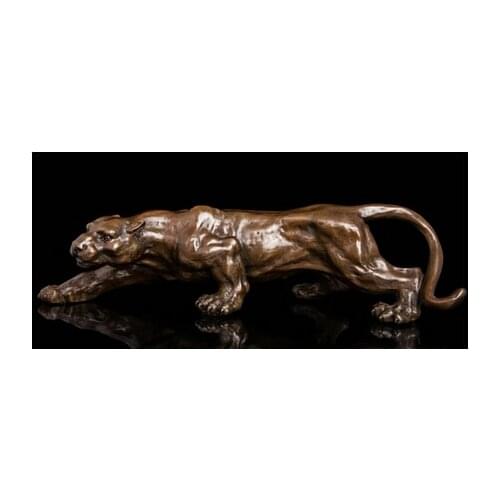 Copper Brass crafts Creeping Cheetah Deco Sculpture Jaguar Panther Animal animal head real pure Brass statues Statue