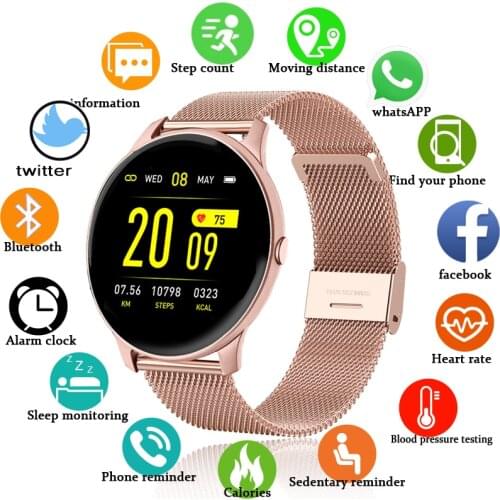 2021 New Fashion Smart Watch Ladies Heart Rate Blood Pressure Multifunctional Sport Watch Men Woman Waterproof Smartwatch Women