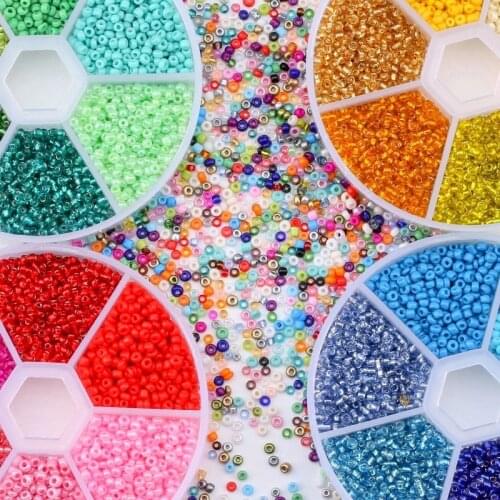 2MM 1 Boxed Glass Rice Beads Diy Beaded Bracelet Necklace Costume Jewelry DIY Accessories Jewelry Accessories Including Box C