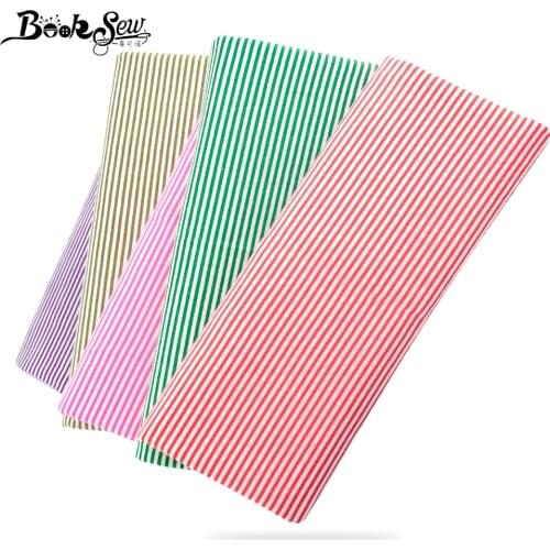 Red and White Stripes Printed 100% Cotton Fabric Fat Quarter for Beginners Practice Dolls DIY Sewing Clothes Patchwork Crafts