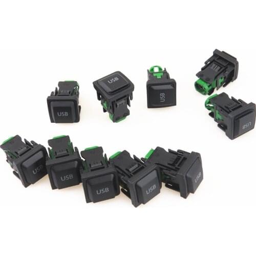 AZQFZ RCD510 RNS510 10x USB Switch Button Adapter Jack For VW Jetta 5 6 Golf MK6 Passat B6 B7 Polo Scirocco Tiguan 5KD 035 726A