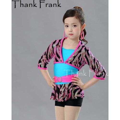 Sequin Latin Dance Dress for Girls Women 2-Piece Professional Competition Costumes Children Modern Latin Dresses Dancewear C598