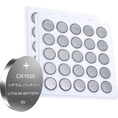 50pcs CR1620 CR 1620 3V Lithium Battery For Watch Calculator Clock Remote Control Toys CR1620 BR1620 DL1620 Button Coin Cell