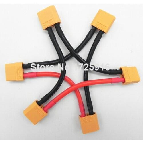 50pcs / Lot XT60 1 Male to 2 Female Connector Serial Charger Cable Connection Rc Spare Parts Part Accessories 10AWG 10CM