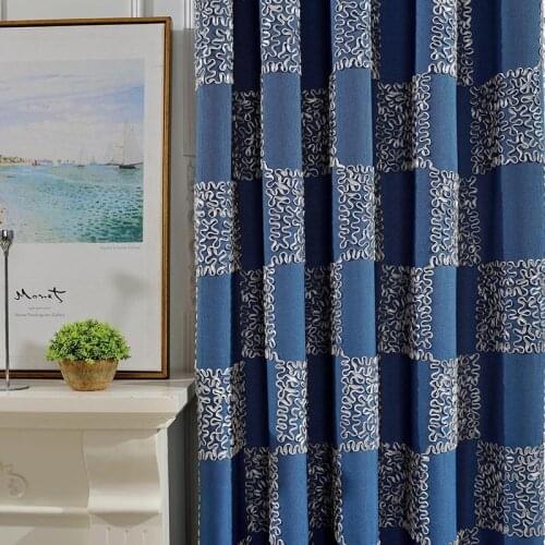 Classical Checkerboard Cloth Three-dimensional Embroidered Screen Velvet Modern Minimalist Spot Curtains for Living Room Bedroom