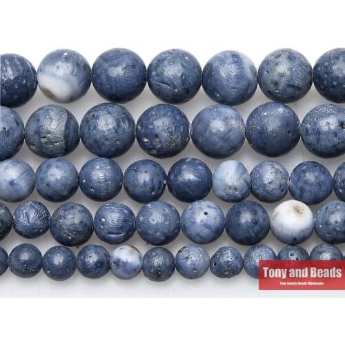 Free Shippings Natural Stone Blue Coral Beads In Loose 15" Strand 6 8 10 12 MM Pick Size For Jewelry Making