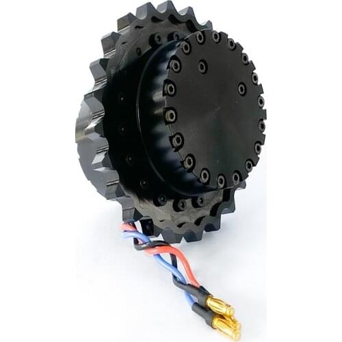 CNC Aluminium Alloy Emulation Brushless Driving wheel With High Strength Steel Teeth For RC Excavator Robot Power Parts