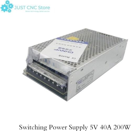 DC 5V 40A 200W Switching Power Supply Driver Strip AC100 ~ 120/200 ~ 240V 50