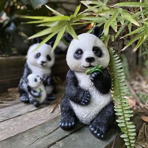 Panda sculpture decoration creative resin simulation animal jewelry home outdoor crafts garden decoration Park Decoration
