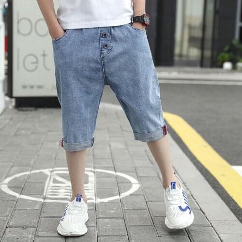 Summer For Age 4 6 8 10 12 14 Baby Boy Fashion Mid Waist Jeans Shorts Kids Pants New Light Blue Color Baby Boy Summer Clothes