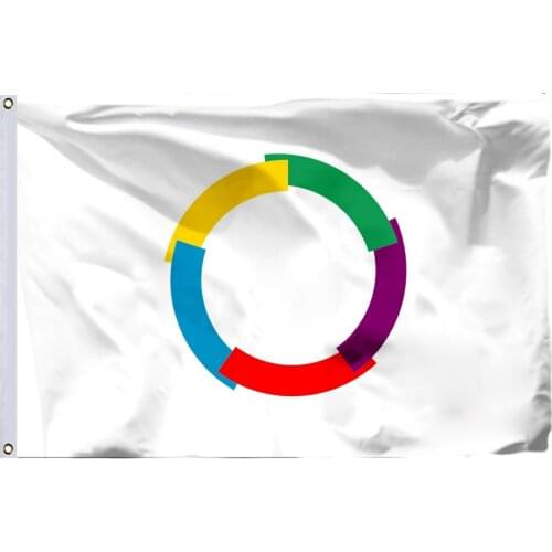 La Francophonie Flag 150X90cm (3x5FT) 120g 100D Polyester Double Stitched High Quality Free Shipping