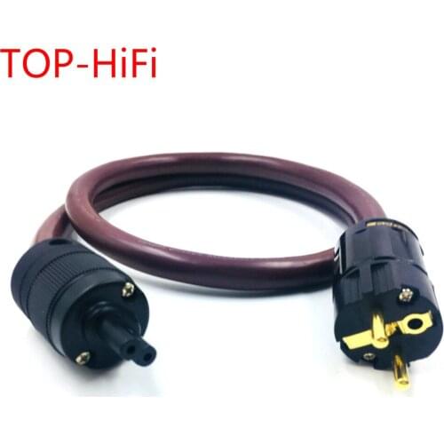 TOP-HiFi Gold-plated US/EU AC Power Cord Cable with firgure 8 C7 IEC Connector Power Cable for AMP/CD Amplifier Player