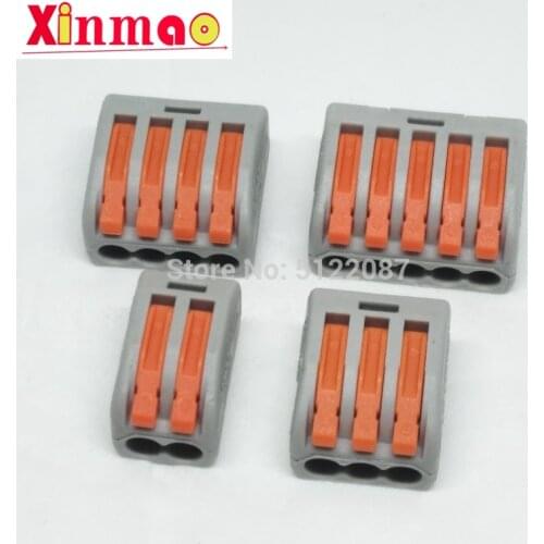 10PCS 222-412 PCT-212 PCT-213 PCT-214 PCT-215 Wire Connector Conductor Terminal Block PCT 2PIN 3PIN 4PIN 5PIN Grey Connector 2w