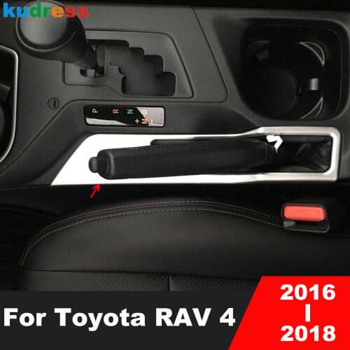 For Toyota RAV4 RAV 4 2016 2017 ABS Matte Car Interior Handbrake Panel Cover Trim Hand Brake Parking Frame Trims Accessories LHD