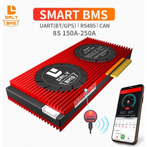 Smart BMS 8S 24V Llifepo4 lithium Cell pack common port with balance 150A 200A 250A uart 485 CAN for solar energy