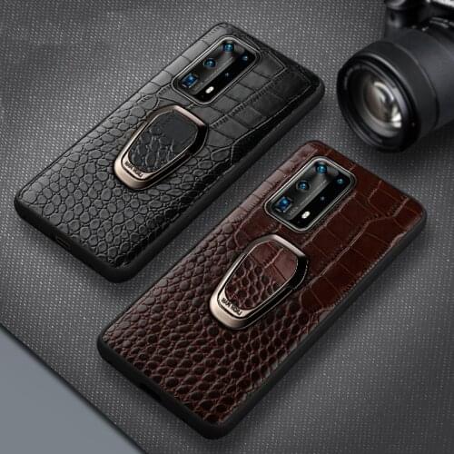 Genuine Leather bracket Magnetic phone case For HUAWEI P40 PRO P30 LITE MATE 20 back cover For Honor v30 9x 8x estuche nova 5t